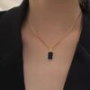 Sleek Gold Plated Black Pedant Clavicle Chain2 Sleek Gold Plated Black Pedant Clavicle Chain.